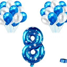 party bird Printed Happy Birthday Party Decoration Combo 8 Number Foil, Letter Balloon for Boy Girl Balloon-picture-40
