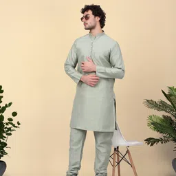 kraft india Men Silk Blend Kurta Pyjama Set-picture-20