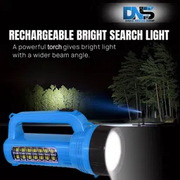 daily needs shop Rechargeable Long Range Torch 50w Laser+14SMD Side With solar 6 hrs Torch Emergency Light image 4