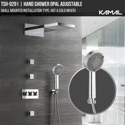 kamal Opal Adjustable Hand Shower With Shower Tube And Wall Hook Handheld image 5