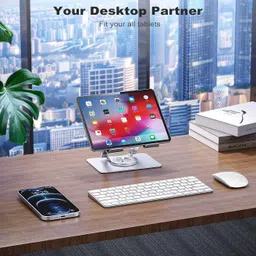 ZIRAK Tablet Holder 360° Rotating Base Compatible with up to 13 inch Tablet Mobile Holder image 3