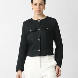 van heusen Women Solid Single Breasted Formal Blazer-picture-16