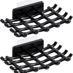 shopin Bathroom Soap Holder, Soap Dish with Hooks, No Drilling, Waterproof-picture-24
