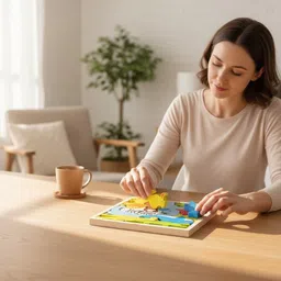 vhd Multicolor Wooden Animal Puzzle – Fun & Educational Toy for Kids W87 image 3