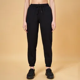 ajile by pantaloons Women Solid Black Track Pants image 2