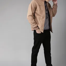 roadster Men Solid Bomber Jacket image 4