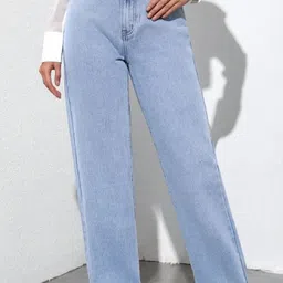 n j fashions Women Regular High Rise Blue Jeans image 2