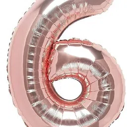 morel Solid 16 INCH BIRTHDAY NUMBER 6 FOIL BALLOON IN ROSE GOLD COLOR FOR PARTY ITEM. Balloon-picture-18