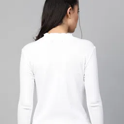 sassafras Casual Regular Sleeves Solid Women White Top image 3
