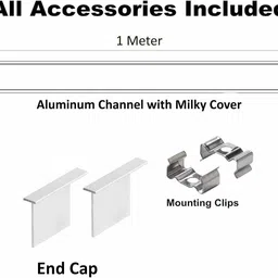 abaj Conciled 1Meter Profile Channels Without LED Straight Linear(25x25mm) 0 W 1 cm Tube Light image 3