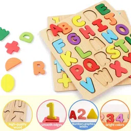 sunzita ABCD Alphabet Number Shape WOODEN toy learning abcd for kids image 2