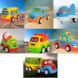 gomzy Unbreakable Pull Back Texi Car Truck Bus Plane Toy for Boys girls Kids image 2