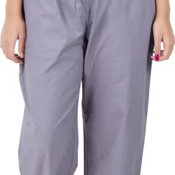 happy bunny Women Regular Fit Grey Pure Cotton Trousers-picture-18