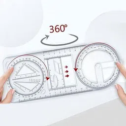 seahaven 1 Piece Multifunctional Geometric Ruler Mathematics Drawing Template Ruler image 3