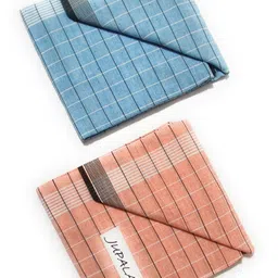 JUPALAW TRENDY & TRADITIONAL FANCY COTTON DHOTI/LUNGI (PACK 0F 2) Checkered, Striped Men Dhoti-image-10