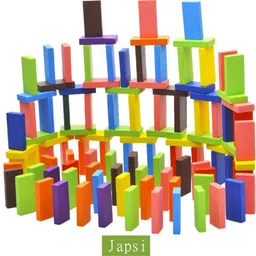 japsi 120 pcs Colorful Wooden Dominos Set image 4