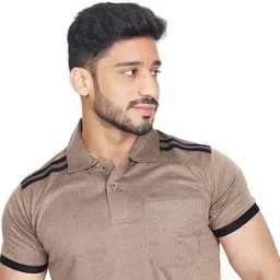 vastragrah Men Night Suit Set Brown Striped, Self Design image 5