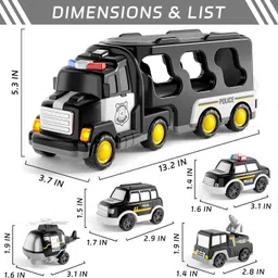 zuuluzrs Police Truck Toys Police Rescue Vehicle Car Toy Set For Kids' Fun image 2