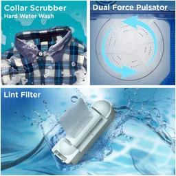midea 7 kg Semi Automatic Top Load Blue, White image 5