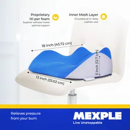 mexple XmartSeat Orthopedic Seat Cushion for Hip, Tailbone, Coccyx,Sciatica Pain Relief Car Armrest Pad Cushion image 3