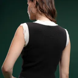 tokyo talkies Women Self Design Round Neck Multicolor Sweater image 2