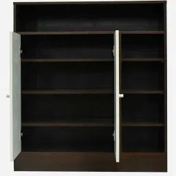 outkraft Okta Shoe Cabinet In Dark Agacia With Ceramic White image 4