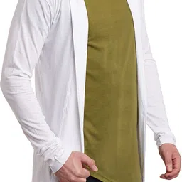 ranmuk Men Longline Full Sleeve White Shrug image 1