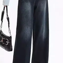 ristey Women Relaxed Fit High Rise Black Jeans-picture-14