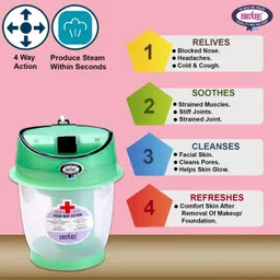CRESCENT Delux Steam Inhaler 4 Way Action ( Stay Healthy Look Beautiful Live Better ) Vaporizer image 4