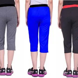 feelblue Solid Women Three Fourths image 2