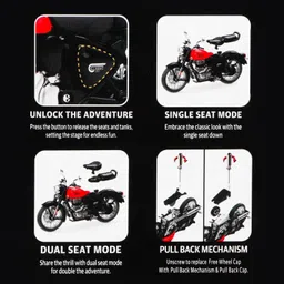 zoddler Royal Bullet 1:15 Scale Diecast Bike Model Bullet Miniature Motorcycle Pullback image 5