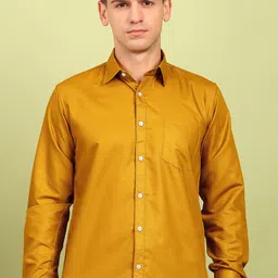 encore by invictus Men Slim Fit Solid Spread Collar Formal Shirt image 5