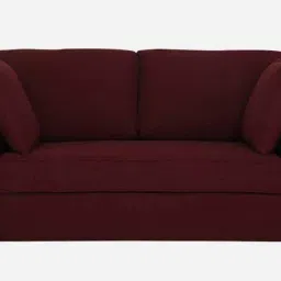 woodsworth from pepperfry Miranda Chenille Fabric 2 Seater Sofa In Garnet Red Colour image 5