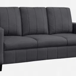 mintwud from pepperfry Sato Fabric 3 Seater Sofa In Grey Colour image 3