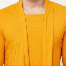 glito Men Asymmetric Full Sleeve Yellow Shrug image 3