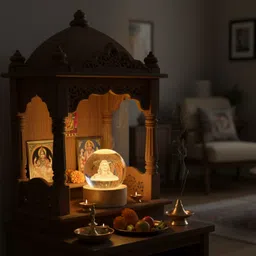 kripashakti Adiyogi Shiv 3D Crystal Ball Lamp 3.5 Inch Home Decoration Light,Showpiece Table Lamp image 2