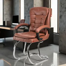 goyalson Ergonomic Visitor Chair for Office & Home Comfortable & Durable Design Leatherette Office Adjustable Arm Chair-picture-26