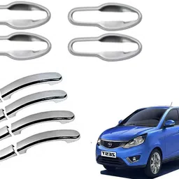 lamkoti Car silver Plated chrome door handle cover combo for Tata Zest all series Car Grab Handle Cover-picture-13