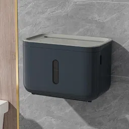 kienlix Self Adhesive Tissue Paper Holder for Bathroom with Mobile Stand, Wall Mounted Plastic Toilet Paper Holder image 3