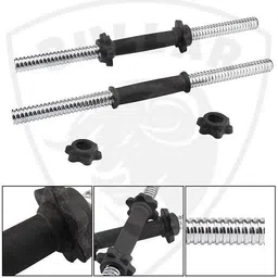 bullar 20 kg PVC weight 3ft Curl Rod 5ft St Rod with Pair of Dumbbell Rods with Accessories Home Gym Combo image 3