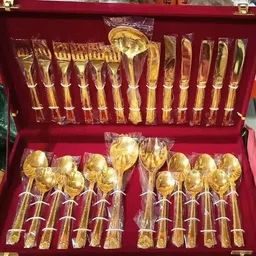 sanatan basket Gold Plated Cutlery Set image 2