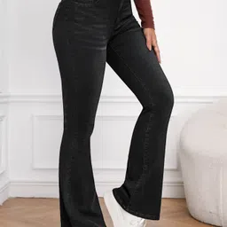n j fashions Women Regular High Rise Black Jeans image 3