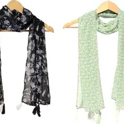 stolevilla Printed Chiffon Women Multicolor Scarf, Stole, Fancy Scarf-picture-29