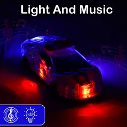 wishkey Battery Operated Friction Power Push and Go Police Car Toy with Lights and Music image 4
