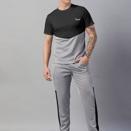 chrome & coral Colorblock Men Track Suit image 4