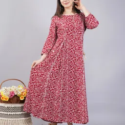 malia fashion Women Printed Viscose Rayon Anarkali Kurta image 3