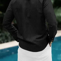 digimi Men Regular Fit Solid Button Down Collar Casual Shirt image 2