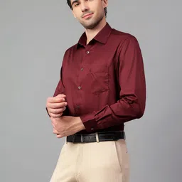 cantabil Men Regular Fit Solid Spread Collar Formal Shirt image 3