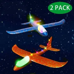riddhi crafts Pack of 2 Foam Aeroplane Toy, Large Throwing Foam Plane Toy, Light Glider Plane image 4