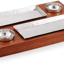 upheavel Serving Platter for All Type of Snacks Sizzler Tray Serving Set-picture-11